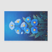 Fantasy Whimsy Vivid Blue Blumen CE5 Decoupage Seidenpapier (Vorderseite)