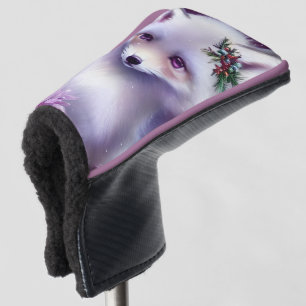Fantasy White Baby Fox mit Lavendel Eyes Golf Headcover