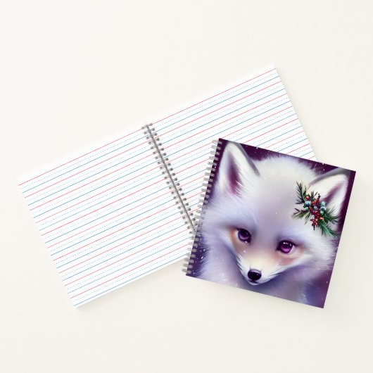 Fantasy White Baby Fox mit Lavendel Eyes Notizblock (Innenseite)