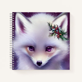 Fantasy White Baby Fox mit Lavendel Eyes Notizblock