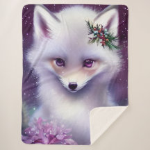 Fantasy White Baby Fox mit Lavendel Eyes