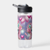 Fantasy White Baby Unicorn mit rosa Herzen Trinkflasche (Rechts)