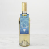 Fantasy White Deer Head Hübsche Rose Misty Blue Flaschenanhänger (Auf Flasche)