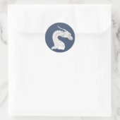 Fantasy White Dragon Runder Aufkleber (Tasche)