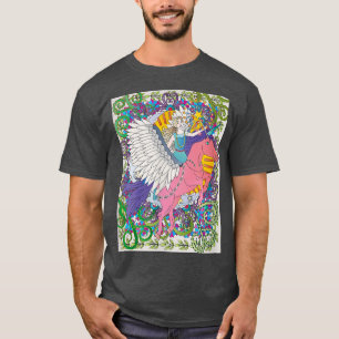 Fantasy White Flügel Einhorn Fliegen mit Fee T-Shirt