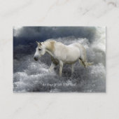 Fantasy White Horse & Ocean Surf Business Card Visitenkarte (Rückseite)