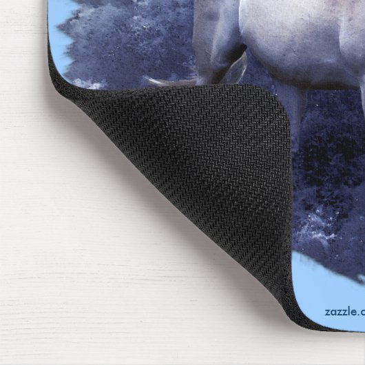 Fantasy White Horst & Ocean Surf Geschenke Mousepad (Ecke)
