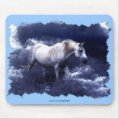 Fantasy White Horst & Ocean Surf Geschenke Mousepad (Vorne)