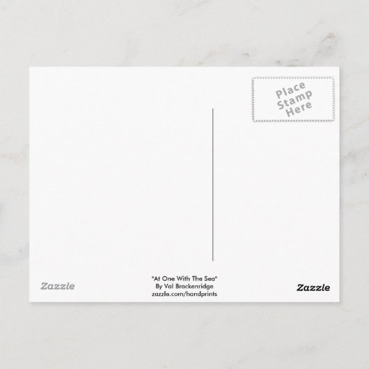 Fantasy White Horst & Ocean Surf Geschenke Postkarte (Rückseite)