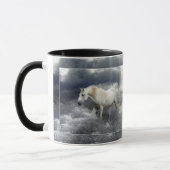 Fantasy White Horst & Ocean Surf Geschenke Tasse (Links)