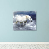 Fantasy White Horst & Ocean Surf Kunst, Dichtung u Leinwanddruck (Insitu (Holzboden))