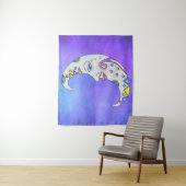 Fantasy White Moon Face Brillant farbene Akzente Wandteppich (Beispiel)