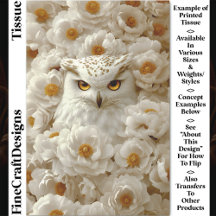 Fantasy White Owl, Cream Peongs CY8 Decoupage
