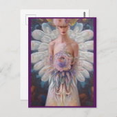 Fantasy White Peacock Wedding Dress AI Art Fashion Postkarte (Vorne/Hinten)