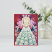 Fantasy White Peacock Wedding Dress AI Art Postkarte (Stehend Vorderseite)