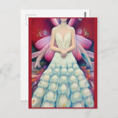 Fantasy White Peacock Wedding Dress AI Art Postkarte (Vorne/Hinten)
