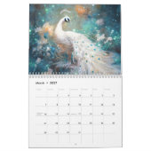Fantasy White Peacocks in Abstract Style Kalender (Mär 2027)