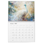 Fantasy White Peacocks in Abstract Style Kalender (Jan 2027)