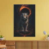 Fantasy White Tiger – Mystic Aura Series Leinwanddruck (Insitu (Wohnzimmer))