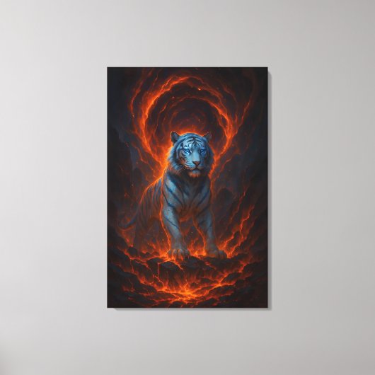 Fantasy White Tiger – Mystic Aura Series Leinwanddruck (Vorderseite)