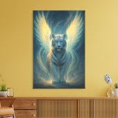 Fantasy White Tiger – Mystic Aura Series Leinwanddruck (Insitu (Wohnzimmer))