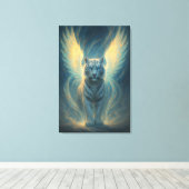 Fantasy White Tiger – Mystic Aura Series Leinwanddruck (Insitu (Holzboden))