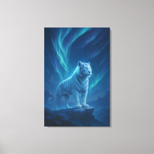 Fantasy White Tiger – Mystic Aura Series Leinwanddruck (Vorderseite)