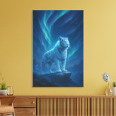 Fantasy White Tiger – Mystic Aura Series Leinwanddruck (Insitu (Wohnzimmer))