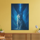 Fantasy White Tiger – Mystic Aura Series Leinwanddruck (Insitu (Wohnzimmer))