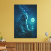 Fantasy White Tiger – Mystic Aura Series Leinwanddruck (Insitu (Wohnzimmer))