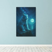 Fantasy White Tiger – Mystic Aura Series Leinwanddruck (Insitu (Holzboden))