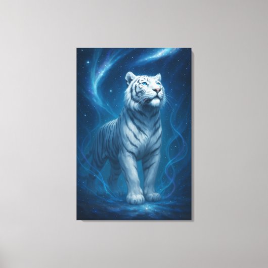 Fantasy White Tiger – Mystic Aura Series Leinwanddruck (Vorderseite)
