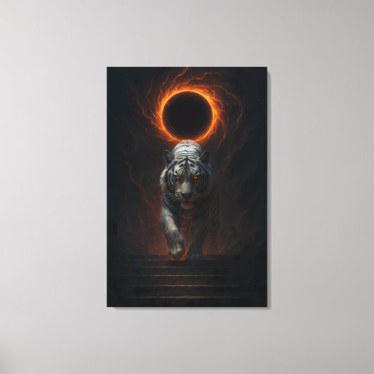 Fantasy White Tiger – Mystic Aura Series Leinwanddruck (Vorderseite)