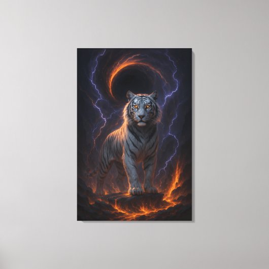 Fantasy White Tiger – Mystic Aura Series Leinwanddruck (Vorderseite)