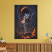 Fantasy White Tiger – Mystic Aura Series Leinwanddruck (Insitu (Wohnzimmer))