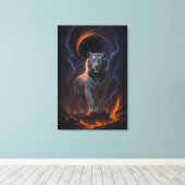 Fantasy White Tiger – Mystic Aura Series Leinwanddruck (Insitu (Holzboden))