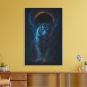 Fantasy White Tiger – Mystic Aura Series Leinwanddruck (Insitu (Wohnzimmer))