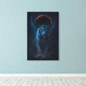 Fantasy White Tiger – Mystic Aura Series Leinwanddruck (Insitu (Holzboden))