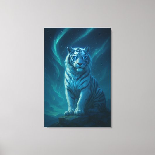 Fantasy White Tiger – Mystic Aura Series Leinwanddruck (Vorderseite)