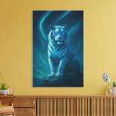 Fantasy White Tiger – Mystic Aura Series Leinwanddruck (Insitu (Wohnzimmer))