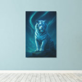 Fantasy White Tiger – Mystic Aura Series Leinwanddruck (Insitu (Holzboden))