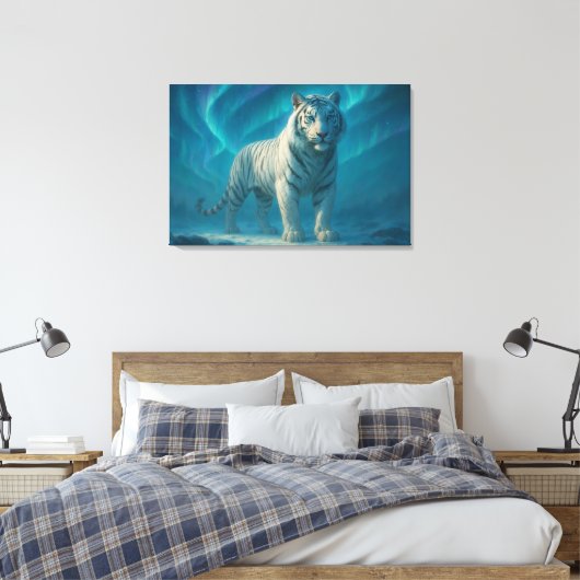 Fantasy White Tiger – Mystic Aura Series | ManJian Leinwanddruck (Insitu (Schlafzimmer))