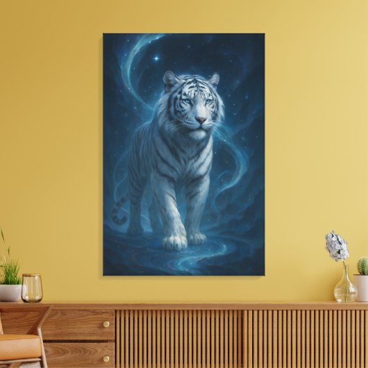 Fantasy White Tiger – Mystic Aura Series | ManJian Leinwanddruck (Insitu (Wohnzimmer))