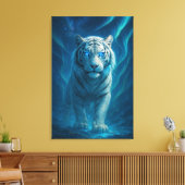 Fantasy White Tiger – Mystic Aura Series | ManJian Leinwanddruck (Insitu (Wohnzimmer))