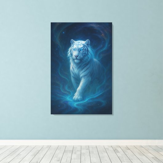 Fantasy White Tiger – Mystic Aura Series | ManJian Leinwanddruck (Insitu (Holzboden))