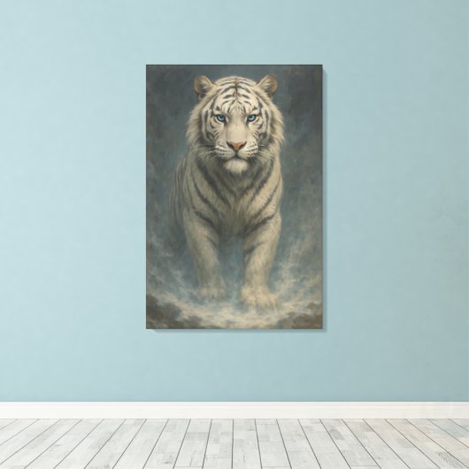 Fantasy White Tiger – Mystic Aura Series | ManJian Leinwanddruck (Insitu (Holzboden))