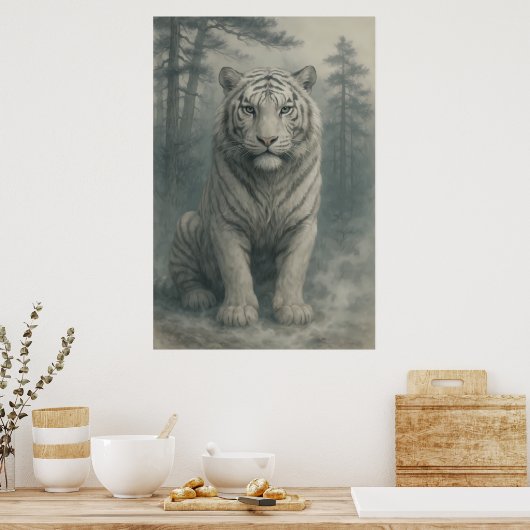 Fantasy White Tiger – Mystic Aura Series | ManJian Poster (Küche)