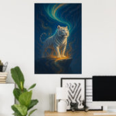 Fantasy White Tiger – Mystic Aura Series | ManJian Poster (Heimbüro)