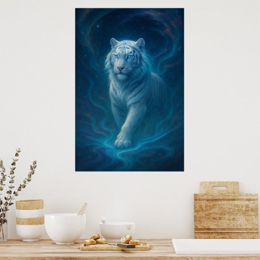 Fantasy White Tiger – Mystic Aura Series | ManJian Poster (Küche)