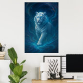 Fantasy White Tiger – Mystic Aura Series | ManJian Poster (Heimbüro)
